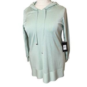 Cyrus Mint Green Knit Hoodie Tunic Plus Size 1X Casual Leisure Everyday